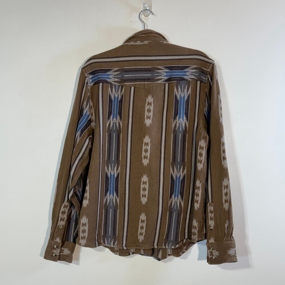 Flint and Tinder Long Sleeve Saddle Blanket Shirt Men's XL Brown Blue Southwest - Picture 4 of 12